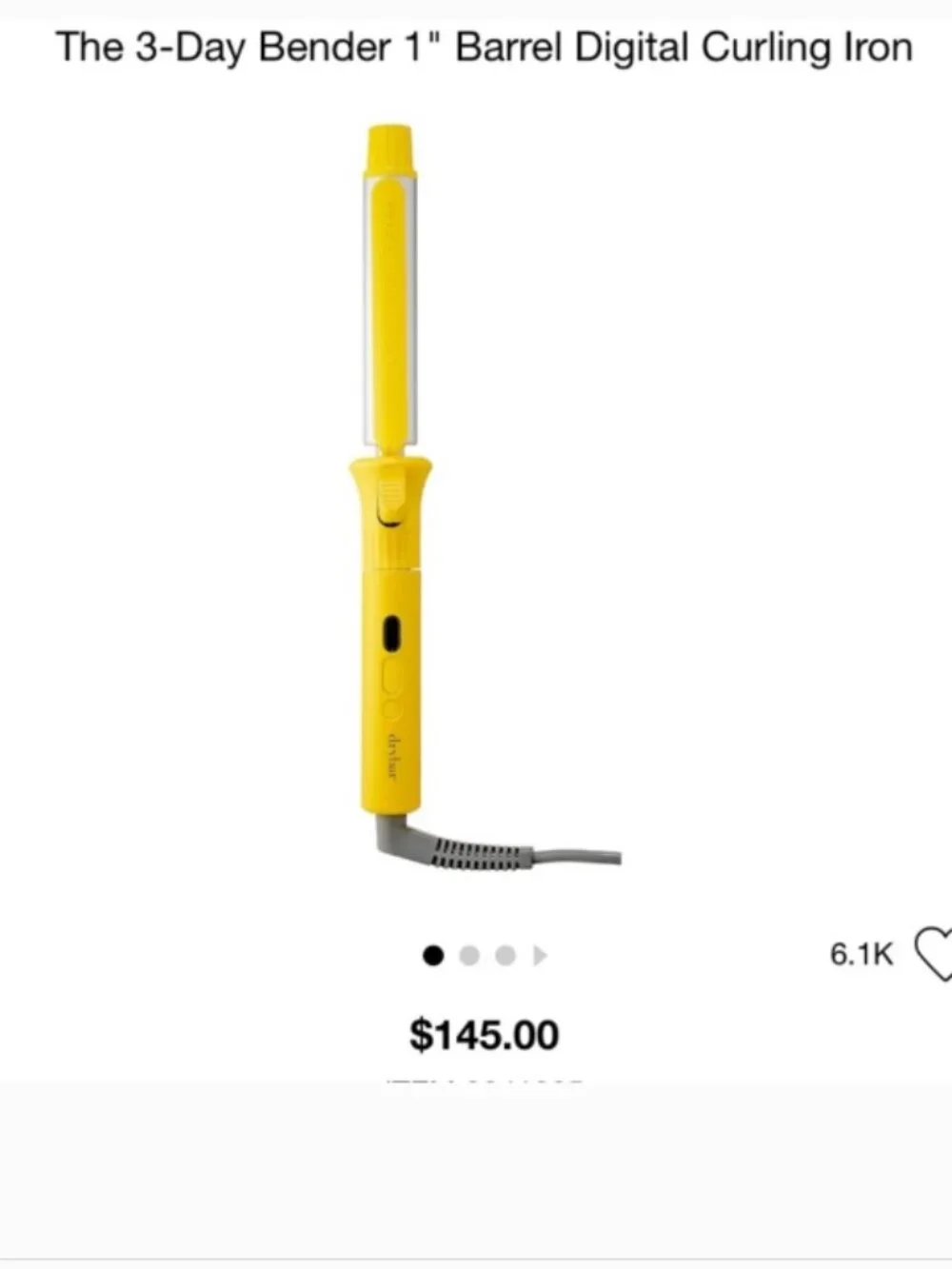 Drybar 3-day-Bender Digital 1'' Rotating Curling iron NWOB!